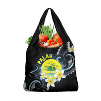 Palau United Nations Day Grocery Bag Polynesian Curves Plumeria - Polynesian Pride