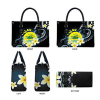 Palau United Nations Day Leather Bag Polynesian Curves Plumeria - Polynesian Pride