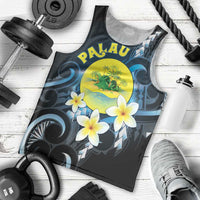 Palau United Nations Day Men Tank Top Polynesian Curves Plumeria - Polynesian Pride