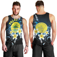 Palau United Nations Day Men Tank Top Polynesian Curves Plumeria - Polynesian Pride