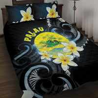 Palau United Nations Day Quilt Bed Set Polynesian Curves Plumeria - Polynesian Pride