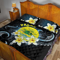 Palau United Nations Day Quilt Bed Set Polynesian Curves Plumeria - Polynesian Pride