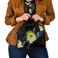 Palau United Nations Day Shoulder Handbag Polynesian Curves Plumeria - Polynesian Pride