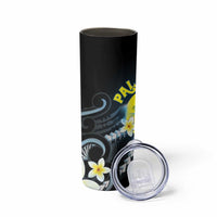 Palau United Nations Day Skinny Tumbler Polynesian Curves Plumeria - Polynesian Pride