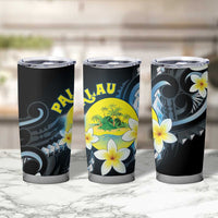 Palau United Nations Day Tumbler Cup Polynesian Curves Plumeria - Polynesian Pride