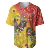 New Zealand Piwakawaka Christmas Baseball Jersey With Maori Pattern LT05 Yellow - Polynesian Pride