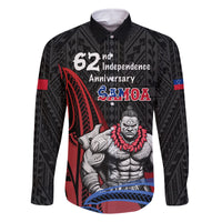 Samoa Independence Day Family Matching Summer Maxi Dress and Hawaiian Shirt Samoan Warriors Ula Fala LT05 Dad's Shirt - Long Sleeve Black - Polynesian Pride
