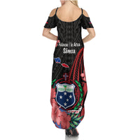 Samoa Independence Day Family Matching Summer Maxi Dress and Hawaiian Shirt Samoan Warriors Ula Fala LT05 - Polynesian Pride