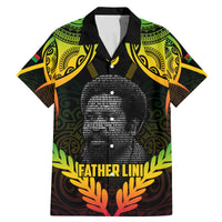 Personalised Vanuatu Father Lini Day Family Matching Mermaid Dress and Hawaiian Shirt Polynesian Tribal Pattern LT05 Dad's Shirt - Short Sleeve Black - Polynesian Pride