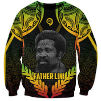 Personalised Vanuatu Father Lini Day Sweatshirt Polynesian Tribal Pattern LT05 Unisex Black - Polynesian Pride