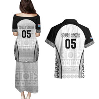 Custom Fiji Tapa Football Couples Matching Puletasi and Hawaiian Shirt Sporty Style