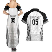 Custom Fiji Tapa Football Couples Matching Summer Maxi Dress and Hawaiian Shirt Sporty Style