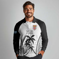 Custom Fiji Tapa Football Long Sleeve Polo Shirt Sporty Style