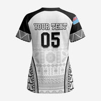 Custom Fiji Tapa Football Scrub Top Sporty Style - Polynesian Pride