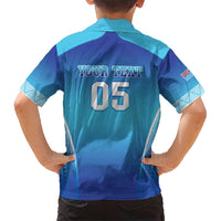 Custom Fiji Football Kid Hawaiian Shirt Fijian Tapa Pattern