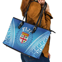 Fiji Football Leather Tote Bag Fijian Tapa Pattern