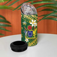 Cook Islands 15 Finest 4 in 1 Can Cooler Tumbler Plumeria Polynesian Turtle