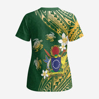 Cook Islands 15 Finest Scrub Top Plumeria Polynesian Turtle - Polynesian Pride
