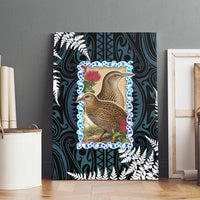 New Zealand Weka Canvas Wall Art Maori Hen Koru Pattern - Polynesian Pride