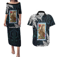 New Zealand Weka Couples Matching Puletasi and Hawaiian Shirt Maori Hen Koru Pattern - Polynesian Pride