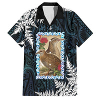 New Zealand Weka Family Matching Off Shoulder Maxi Dress and Hawaiian Shirt Maori Hen Koru Pattern