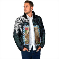 New Zealand Weka Padded Jacket Maori Hen Koru Pattern - Polynesian Pride