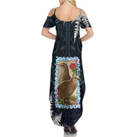 New Zealand Weka Summer Maxi Dress Maori Hen Koru Pattern LT05 - Polynesian Pride