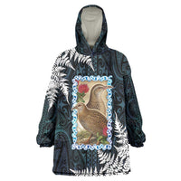New Zealand Weka Wearable Blanket Hoodie Maori Hen Koru Pattern - Polynesian Pride