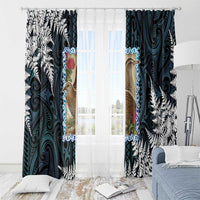 New Zealand Weka Window Curtain Maori Hen Koru Pattern - Polynesian Pride