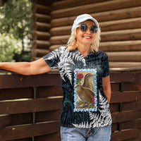 New Zealand Weka Women Polo Shirt Maori Hen Koru Pattern - Polynesian Pride
