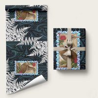 New Zealand Weka Wrapping Paper Maori Hen Koru Pattern