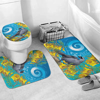 New Zealand Kokako Bird Bathroom Set Maori Koru With Kowhai Flowers - Polynesian Pride