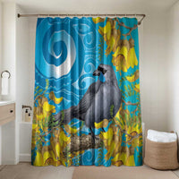 New Zealand Kokako Bird Bathroom Set Maori Koru With Kowhai Flowers - Polynesian Pride