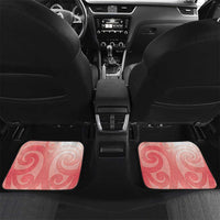 New Zealand Fantail Car Mats Maori Koru With Pohutukawa Flowers - Polynesian Pride