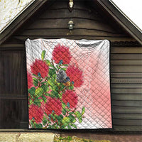 New Zealand Fantail Quilt Maori Koru With Pohutukawa Flowers - Polynesian Pride