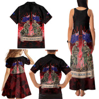 Australia And New Zealand ANZAC Day Family Matching Tank Maxi Dress and Hawaiian Shirt Soldiers Lest We Forget