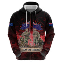 Australia And New Zealand ANZAC Day Zip Hoodie Soldiers Lest We Forget LT05 - Polynesian Pride