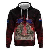 Australia And New Zealand ANZAC Day Zip Hoodie Soldiers Lest We Forget LT05 Pullover Hoodie Red - Polynesian Pride