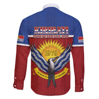 Kiribati 45th Independence Day Family Matching Tank Maxi Dress and Hawaiian Shirt Lesser Frigatebird Tribal Pattern