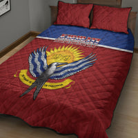 Kiribati 45th Independence Day Quilt Bed Set Lesser Frigatebird Tribal Pattern