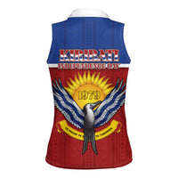 Kiribati 45th Independence Day Women Sleeveless Polo Shirt Lesser Frigatebird Tribal Pattern LT05 - Polynesian Pride
