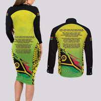 Vanuatu 46th Independence Couples Matching Long Sleeve Bodycon Dress and Long Sleeve Button Shirt Special Style LT05 - Polynesian Pride