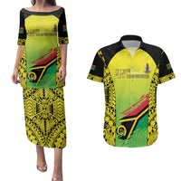 Vanuatu 45th Independence Couples Matching Puletasi and Hawaiian Shirt Special Style - Polynesian Pride
