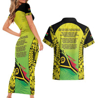 Vanuatu 46th Independence Couples Matching Short Sleeve Bodycon Dress and Hawaiian Shirt Special Style LT05 - Polynesian Pride