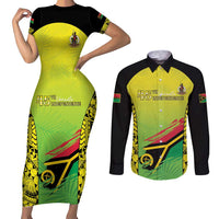 Vanuatu 45th Independence Couples Matching Short Sleeve Bodycon Dress and Long Sleeve Button Shirt Special Style - Polynesian Pride