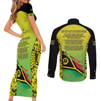 Vanuatu 45th Independence Couples Matching Short Sleeve Bodycon Dress and Long Sleeve Button Shirt Special Style - Polynesian Pride