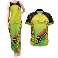 Vanuatu 46th Independence Couples Matching Tank Maxi Dress and Hawaiian Shirt Special Style LT05 Yellow - Polynesian Pride