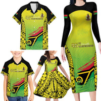 Vanuatu 45th Independence Family Matching Long Sleeve Bodycon Dress and Hawaiian Shirt Special Style - Polynesian Pride