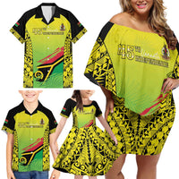 Vanuatu 45th Independence Family Matching Off Shoulder Short Dress and Hawaiian Shirt Special Style - Polynesian Pride