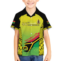 Vanuatu 46th Independence Family Matching Summer Maxi Dress and Hawaiian Shirt Special Style LT05 Son's Shirt Yellow - Polynesian Pride